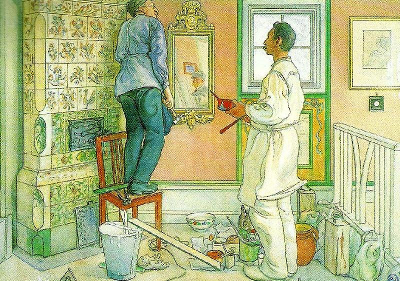 Carl Larsson mina vanner snickaren och malaren oil painting picture